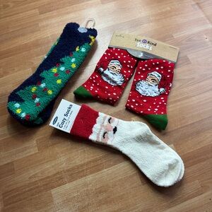 Christmas/holiday sock bundle kids and adults NWT Santa Claus holiday sock wear